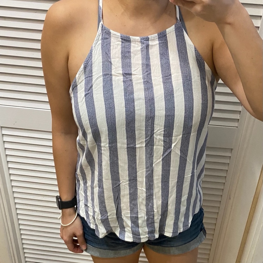 Mahina Blue/White Stripe Cami Size L